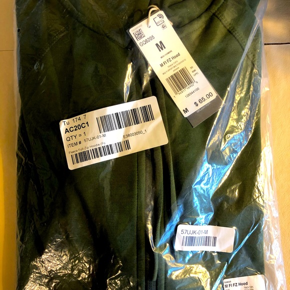 NWT Men’s Fleece Full-Zip Hoodie in Wild Pine - Picture 5 of 7